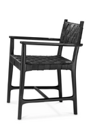 Woven Black Leather Dining Armchair | Eichholtz Tiberio | Oroatrade.com