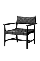 Woven Black Leather Lounge Chair | Eichholtz Tiberio | Oroatrade.com