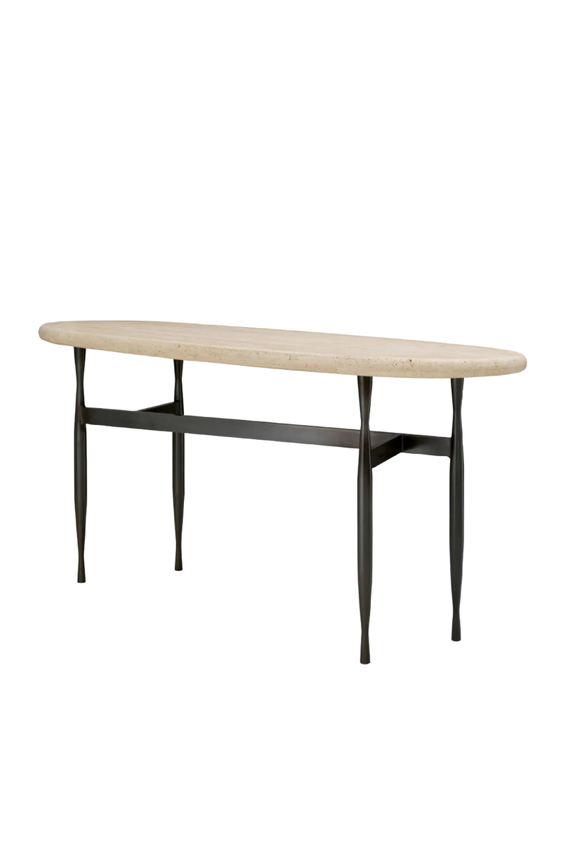 Oval Travertine Console Table | Eichholtz Palermo | Oroatrade.com