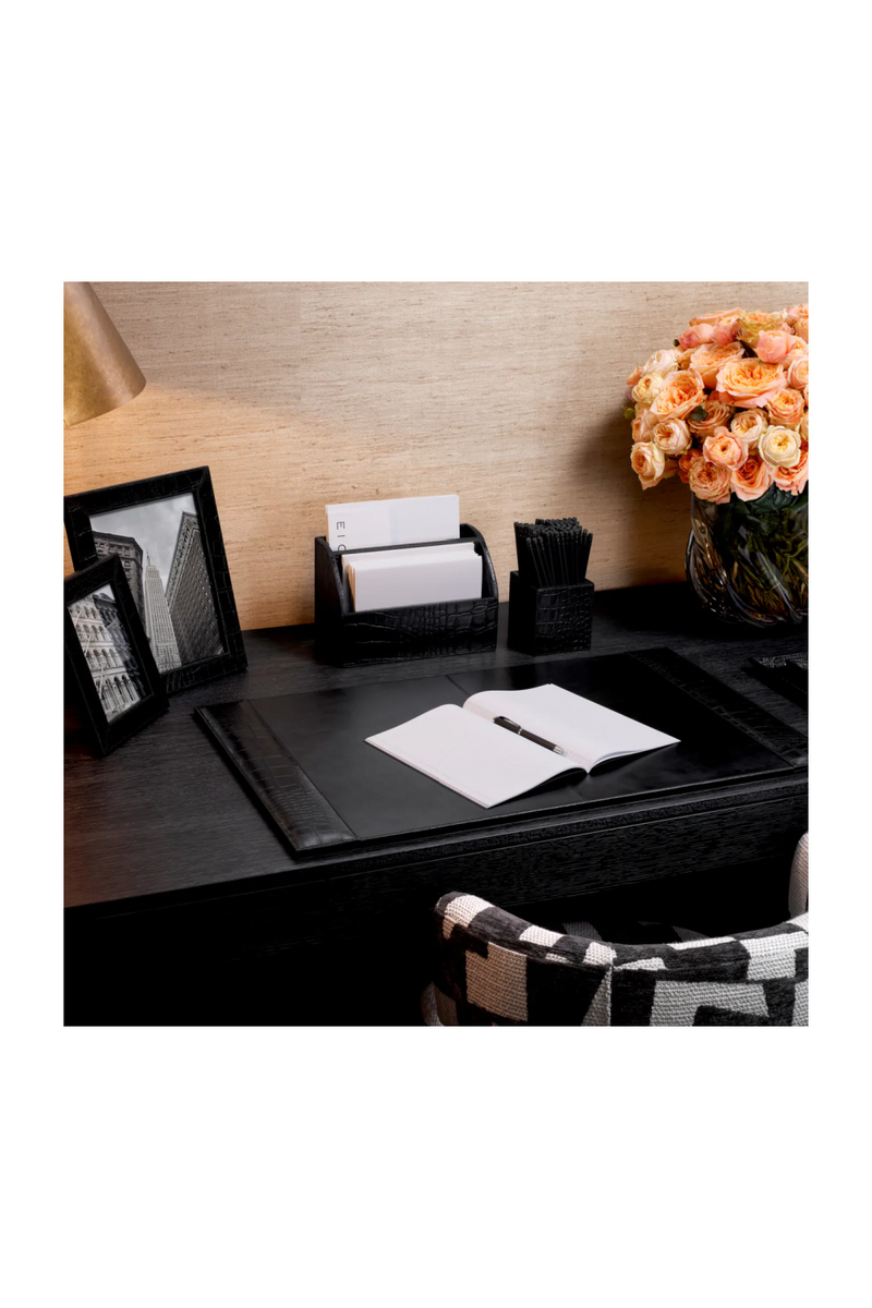 Black Leather Desk Blotter | Eichholtz Scaleo