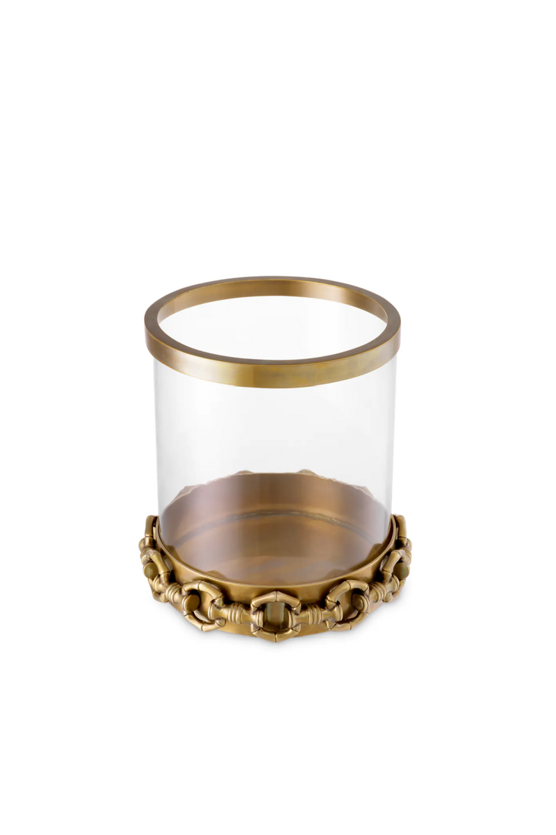 Vintage Brass Hurricane Candle Holder | Eichholtz Clementine | Oroatrade.com