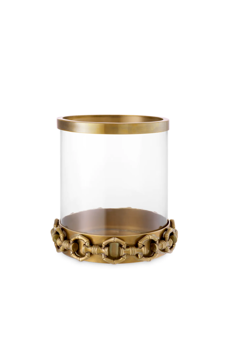 Vintage Brass Hurricane Candle Holder | Eichholtz Clementine | Oroatrade.com