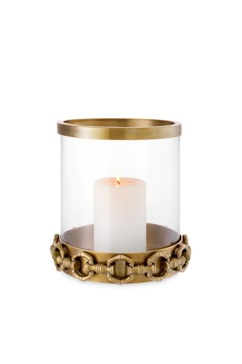 Vintage Brass Hurricane Candle Holder | Eichholtz Clementine | Oroatrade.com