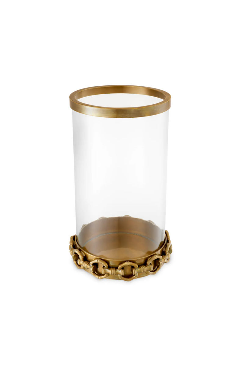 Vintage Brass Hurricane Candle Holder | Eichholtz Clementine | Oroatrade.com