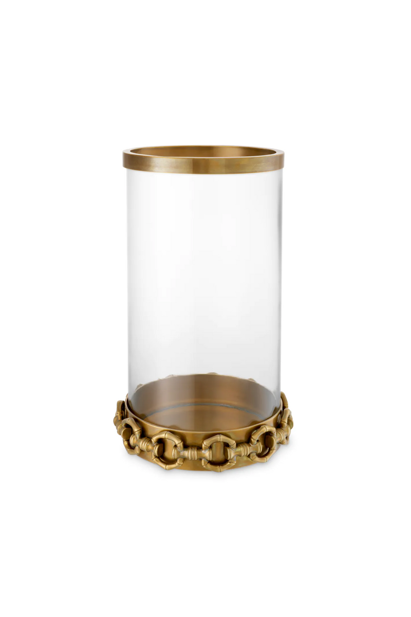 Vintage Brass Hurricane Candle Holder | Eichholtz Clementine | Oroatrade.com