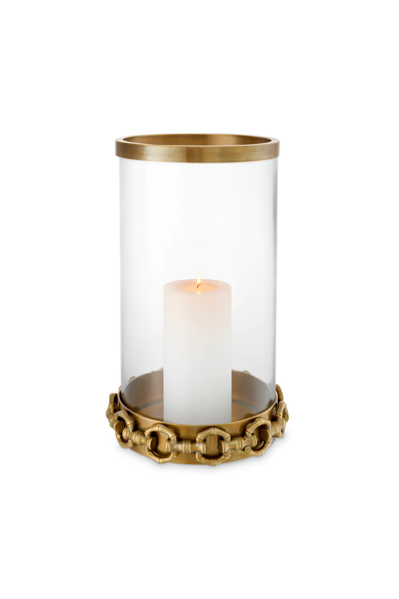 Vintage Brass Hurricane Candle Holder | Eichholtz Clementine | Oroatrade.com