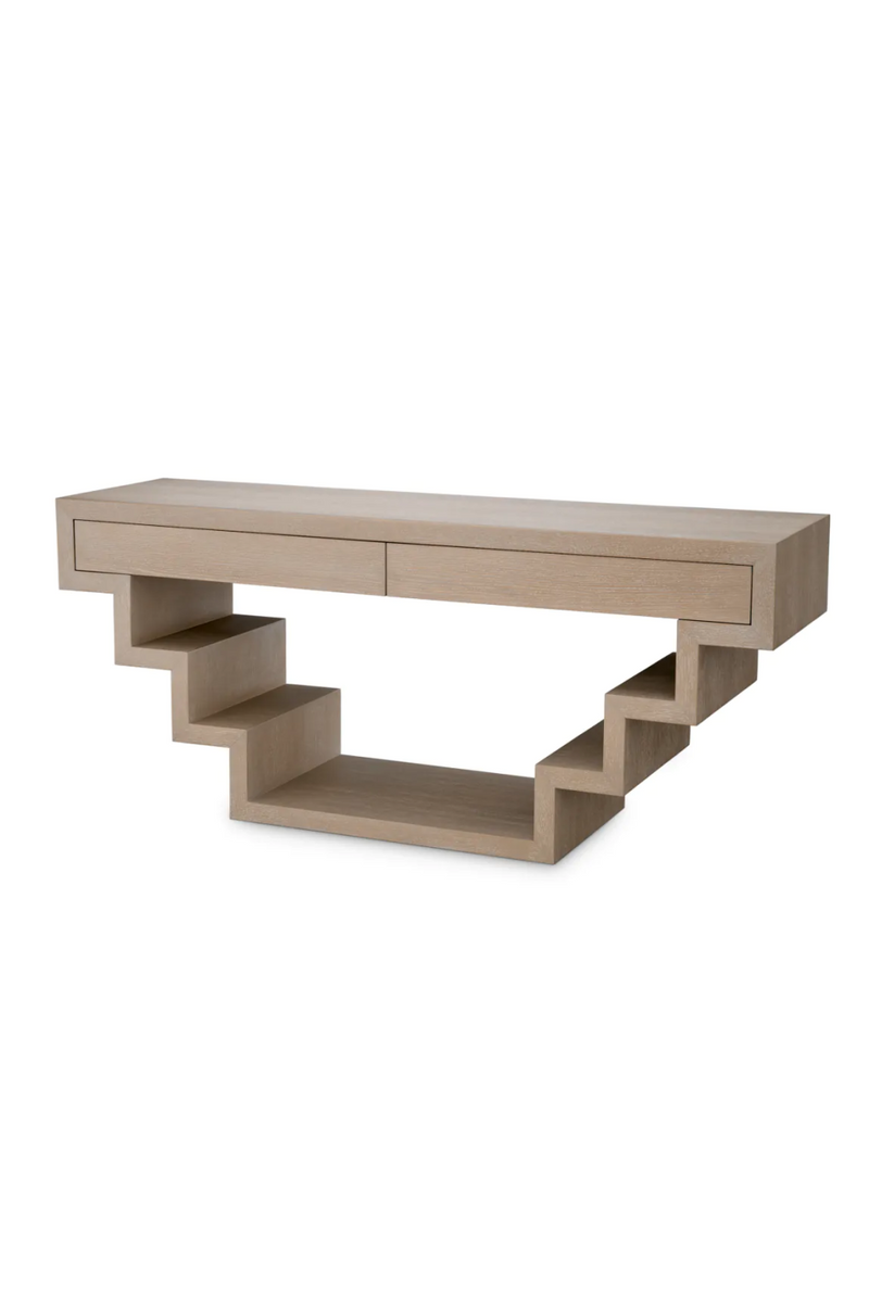 Oak Geometrical Console Table | Eichholtz Rialto | Oroatrade.com