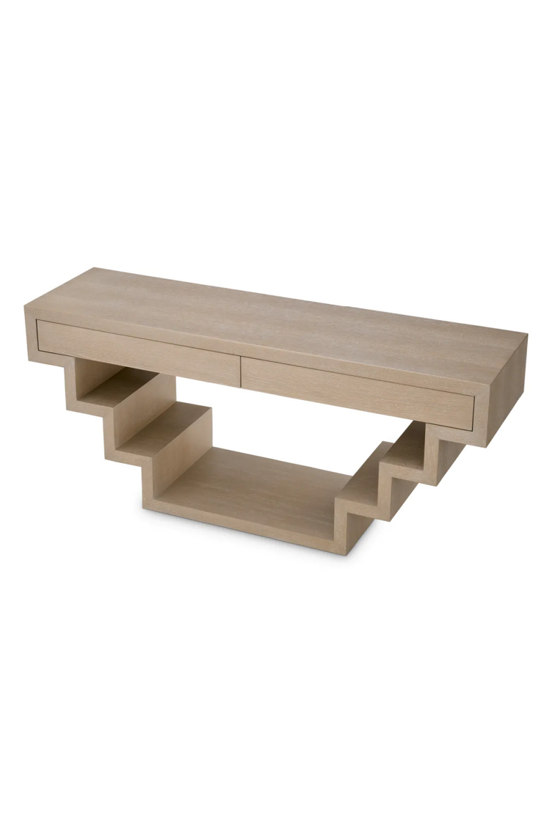 Oak Geometrical Console Table | Eichholtz Rialto | Oroatrade.com