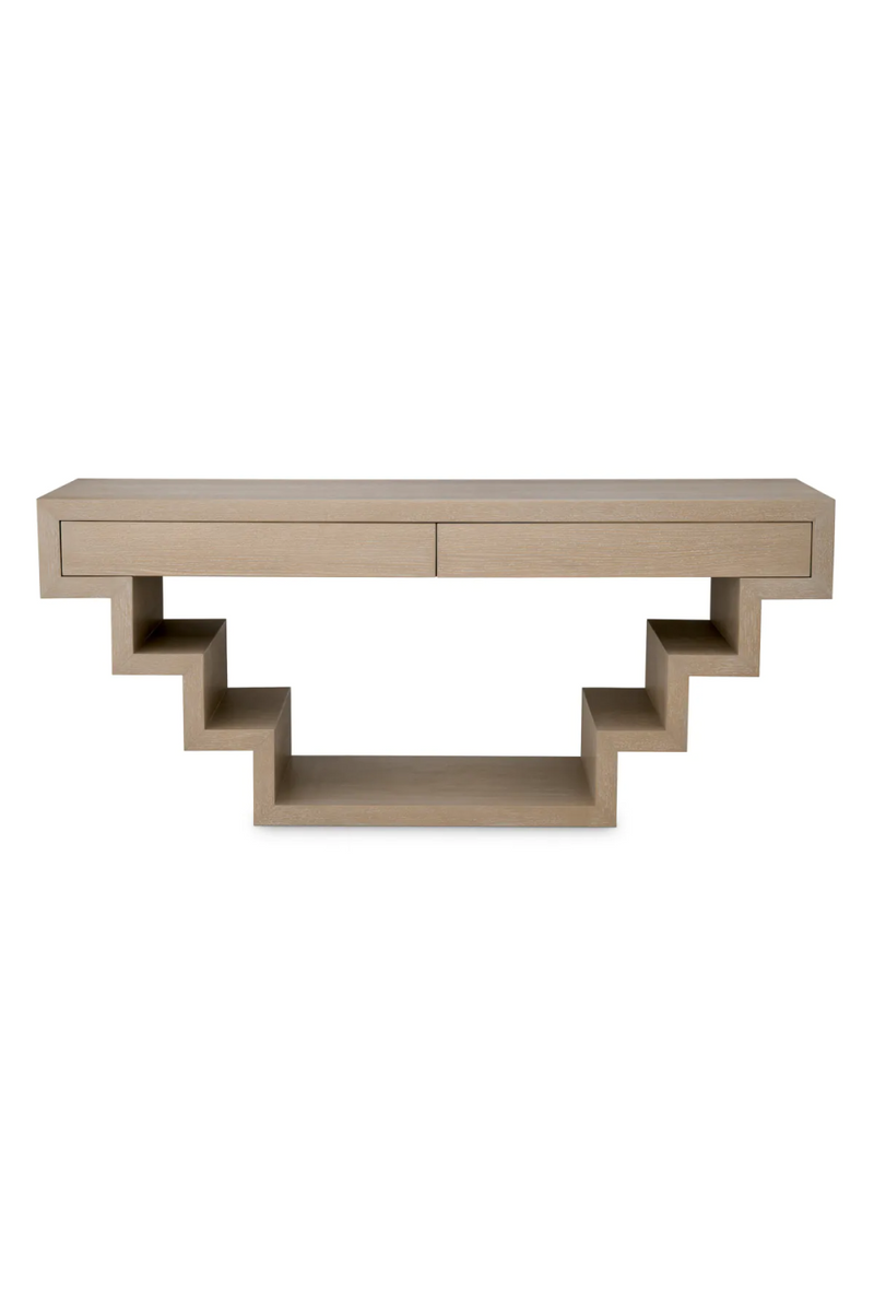 Oak Geometrical Console Table | Eichholtz Rialto | Oroatrade.com