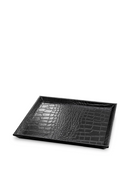 Croco Black Leather Tray Set (2) | Eichholtz Scaleo | Oroatrade.com