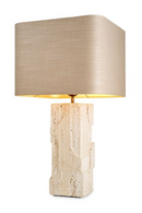 Carved Travertine Base Table Lamp | Eichholtz Mazzini | Oroatrade.com