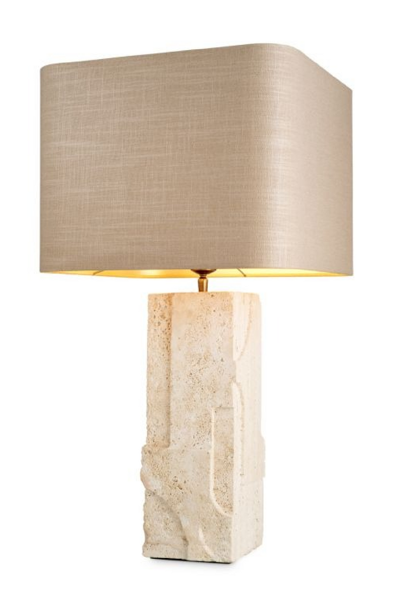 Carved Travertine Base Table Lamp | Eichholtz Mazzini | Oroatrade.com