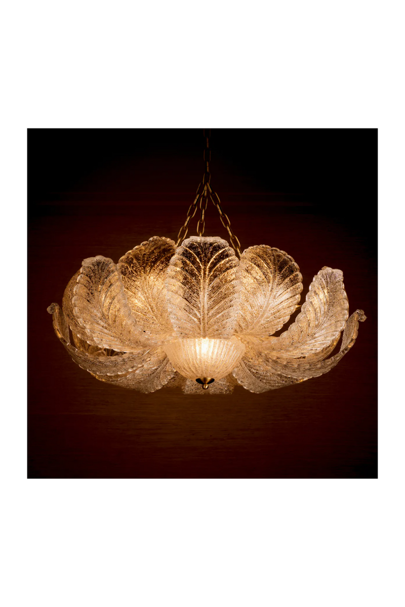 Textured Glass Leaf Chandelier | Eichholtz Cabrillo | Oroatrade.com 