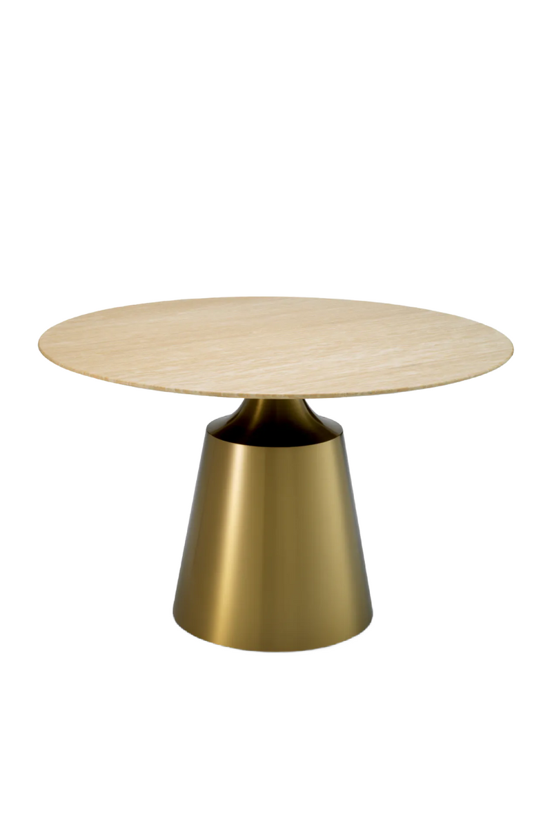 Round Travertine Pedestal Dining Table | Eichholtz Nathan | Oroatrade.com