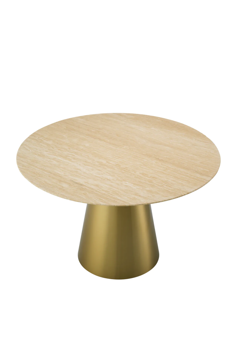 Round Travertine Pedestal Dining Table | Eichholtz Nathan | Oroatrade.com