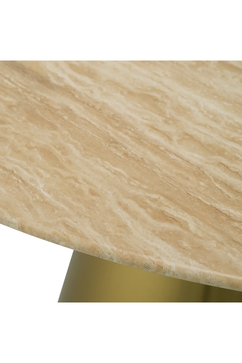 Round Travertine Pedestal Dining Table | Eichholtz Nathan | Oroatrade.com