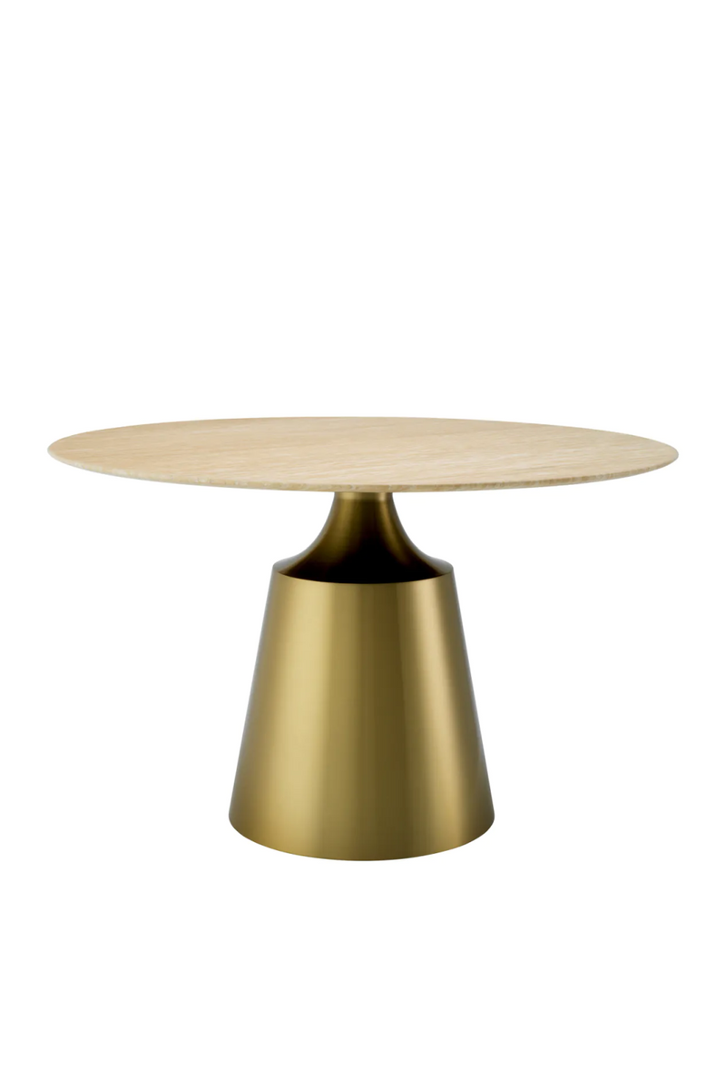 Round Travertine Pedestal Dining Table | Eichholtz Nathan | Oroatrade.com