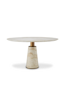 Travertine Pedestal Dining Table | Eichholtz Genova | Oroatrade.com