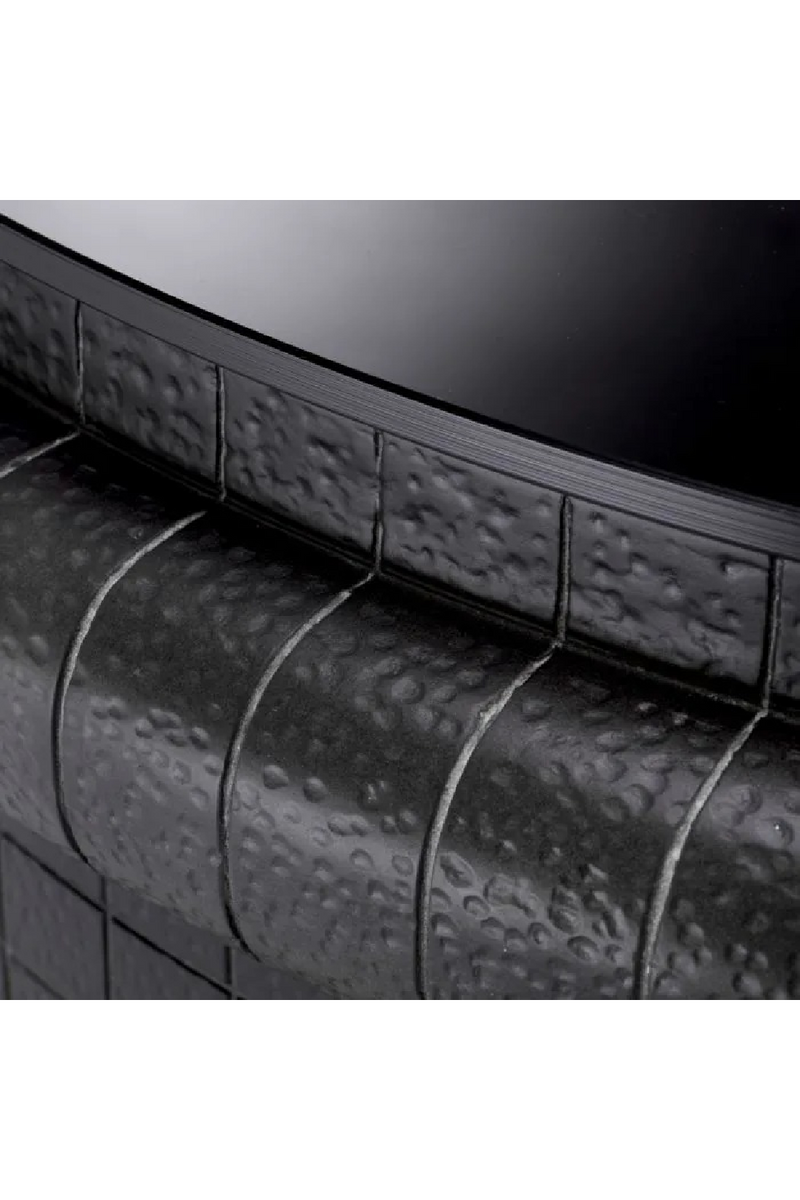 Round Black Glass Coffee Table | Eichholtz Tortugo | Oroatrade.com