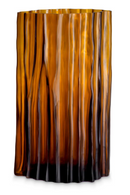 Fluted Amber Glass Vase | Eichholtz Vivente | Oroatrade.com