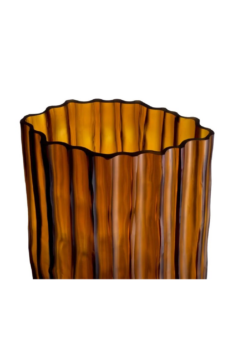 Fluted Amber Glass Vase | Eichholtz Vivente | Oroatrade.com