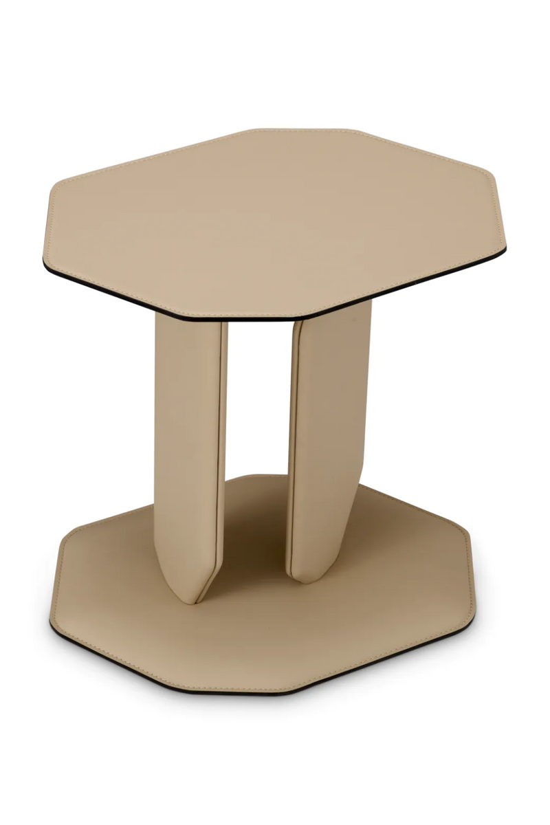 Light Brown Leather Side Table | Eichholtz Maurizio | Oroatrade.com