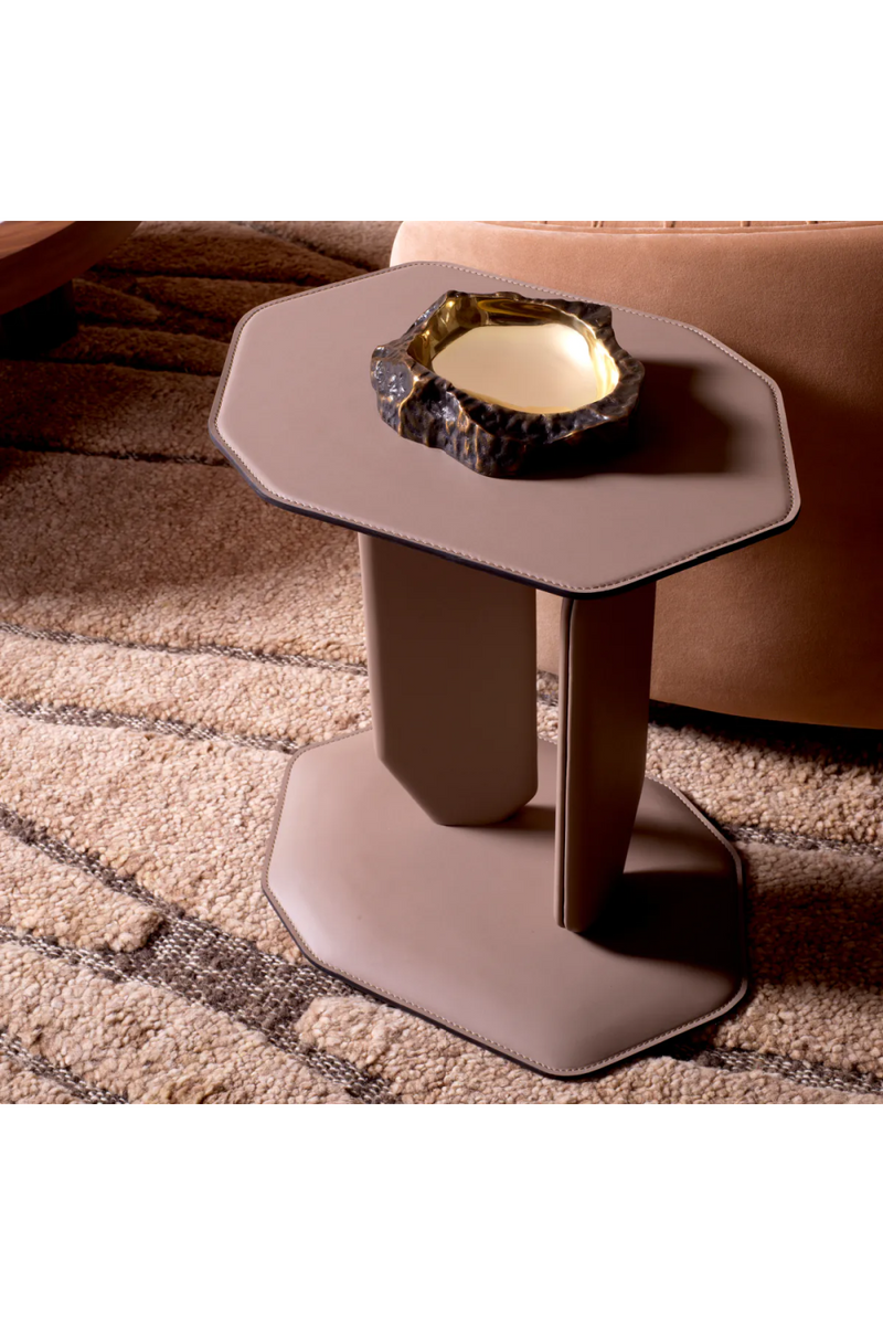 Brown Leather Side Table | Eichholtz Maurizio | Oroatrade.com