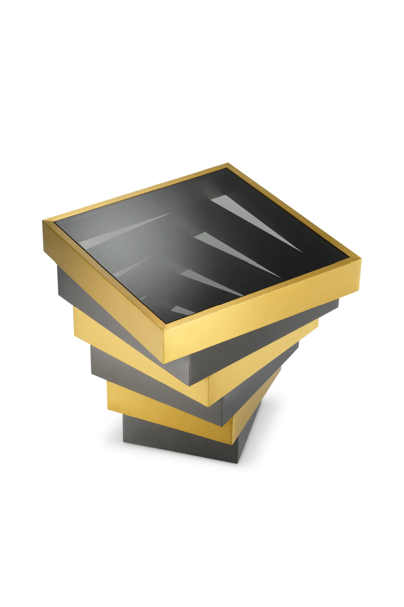 Smoked Glass Tiered Side Table | Eichholtz Zamora | Oroatrade.com