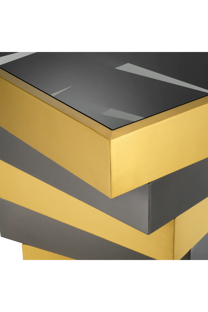 Smoked Glass Tiered Side Table | Eichholtz Zamora | Oroatrade.com
