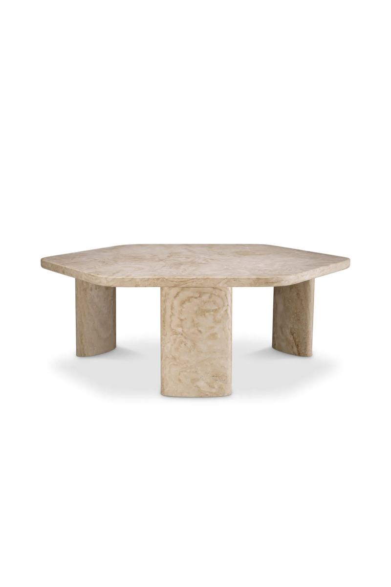 Hexagonal Travertine Coffee Table | Eichholtz Zenitho | Oroatrade.com