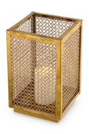 Brass Framed Rattan Hurricane | Eichholtz Cairo | Oroatrade.com