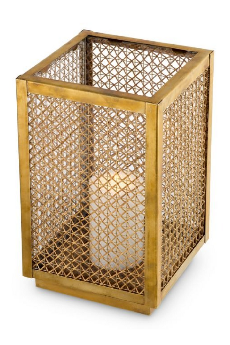 Brass Framed Rattan Hurricane | Eichholtz Cairo | Oroatrade.com