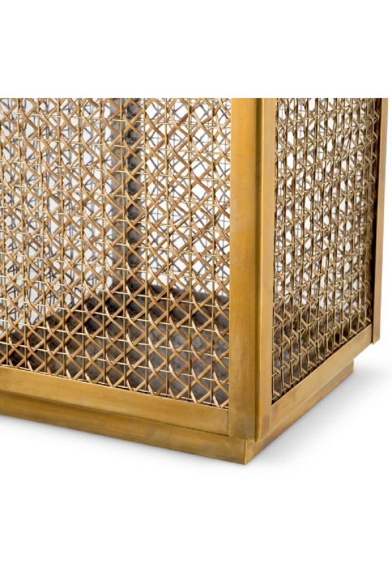 Brass Framed Rattan Hurricane | Eichholtz Cairo | Oroatrade.com