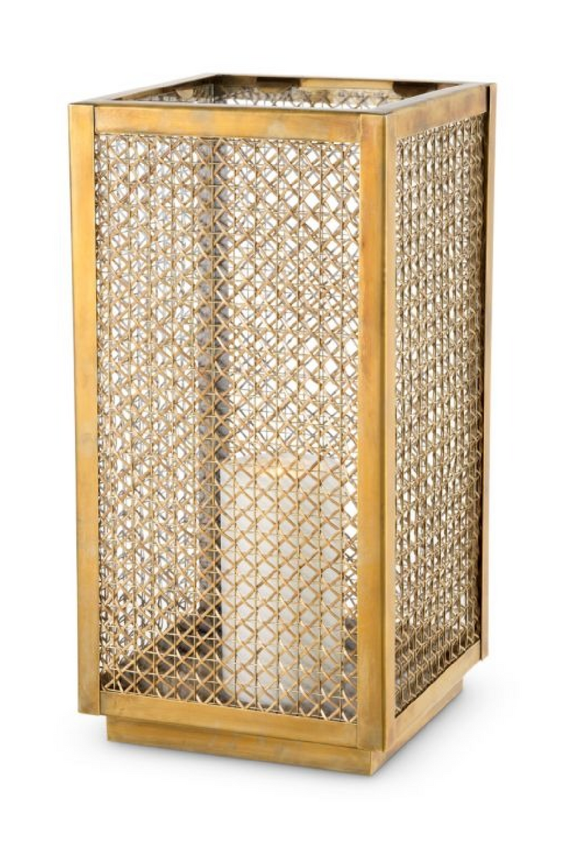 Brass Framed Rattan Hurricane | Eichholtz Cairo | Oroatrade.com