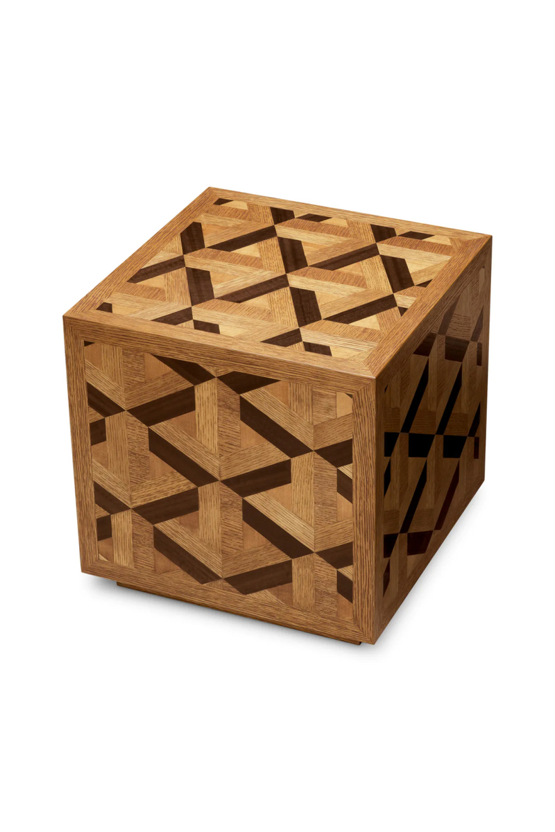 Oak Veneer Inlay Side Table | Eichholtz Rubicon | Oroatrade.com