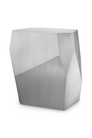 Brushed Steel Faceted Side Table | Eichholtz Ramiro | Oroatrade.com