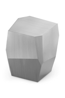 Brushed Steel Faceted Side Table | Eichholtz Ramiro | Oroatrade.com