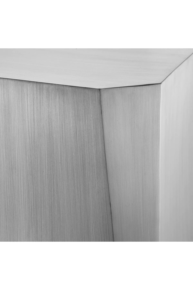 Brushed Steel Faceted Side Table | Eichholtz Ramiro | Oroatrade.com