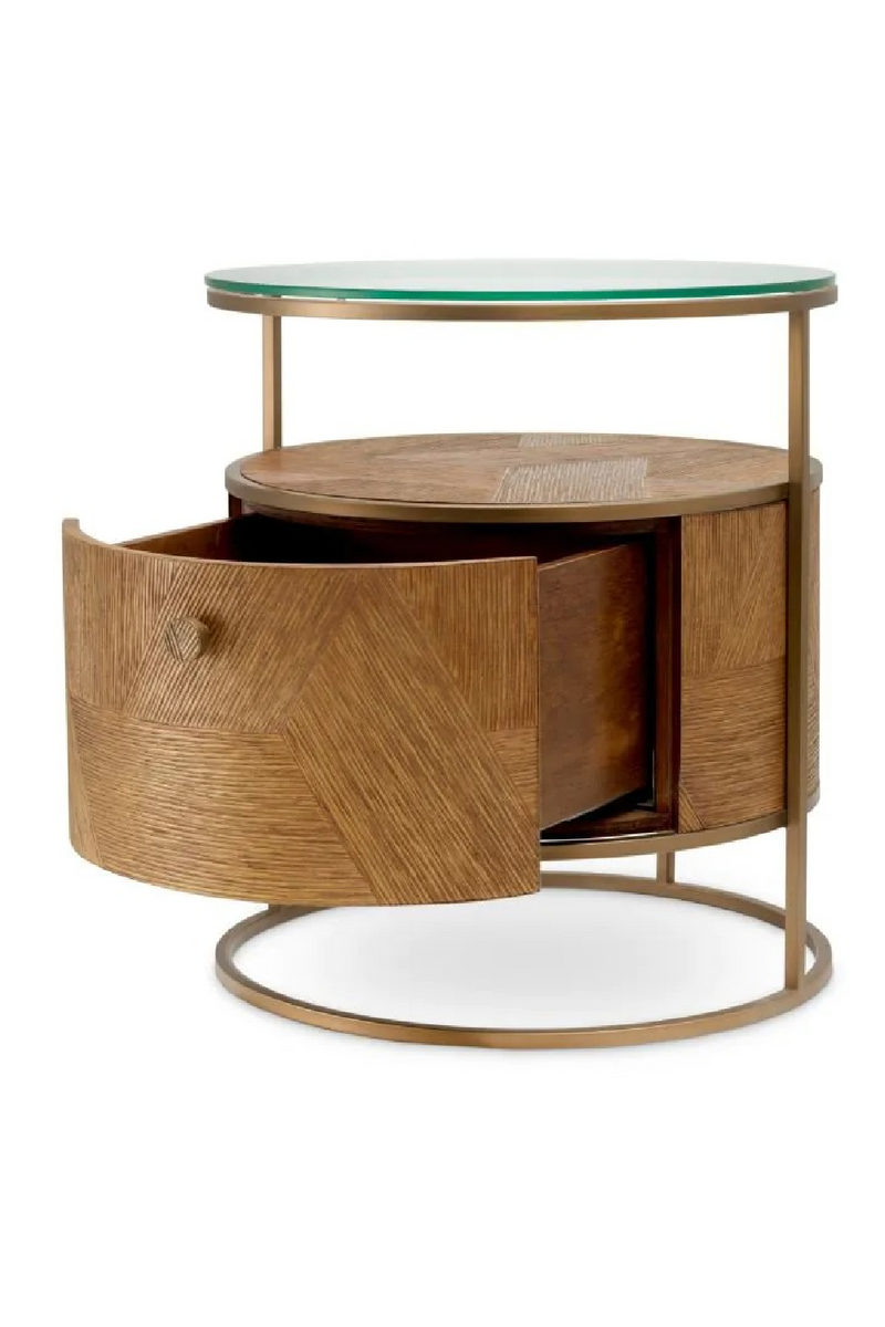 Round Oak Drawer Nightstand | Eichholtz Velutto | Oroatrade.com