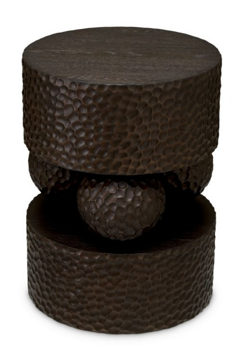 Black Hammered Oak Side Table | Eichholtz Thoren | Oroatrade.com