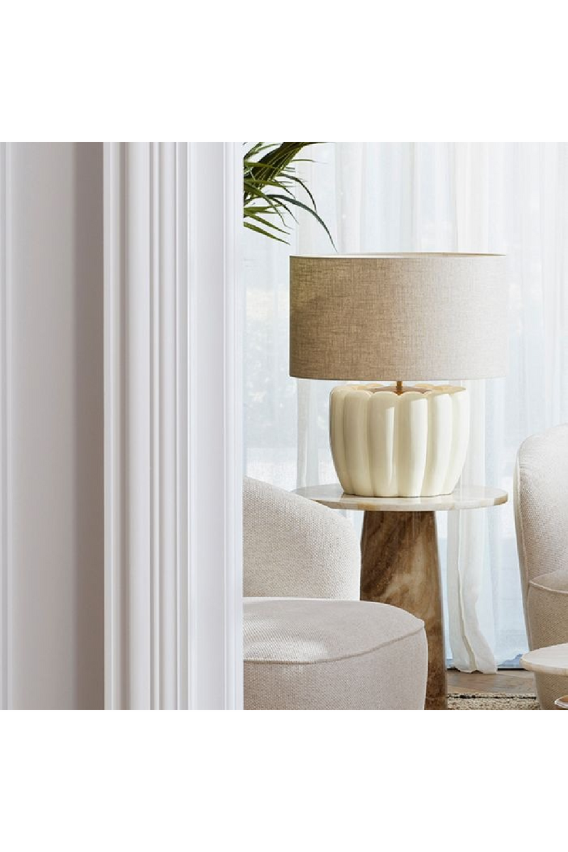 White Wooden Base Table Lamp | Eichholtz Barocco | Oroatrade.com