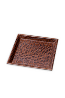 Croco Black Leather Tray Set (2) | Eichholtz Scaleo | Oroatrade.com