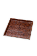 Croco Black Leather Tray Set (2) | Eichholtz Scaleo | Oroatrade.com