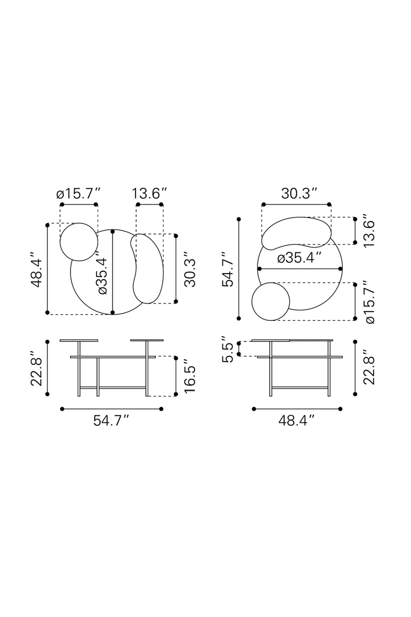 Multicolored Wooden Coffee Table | OROA Modern Viken | Oroatrade.com