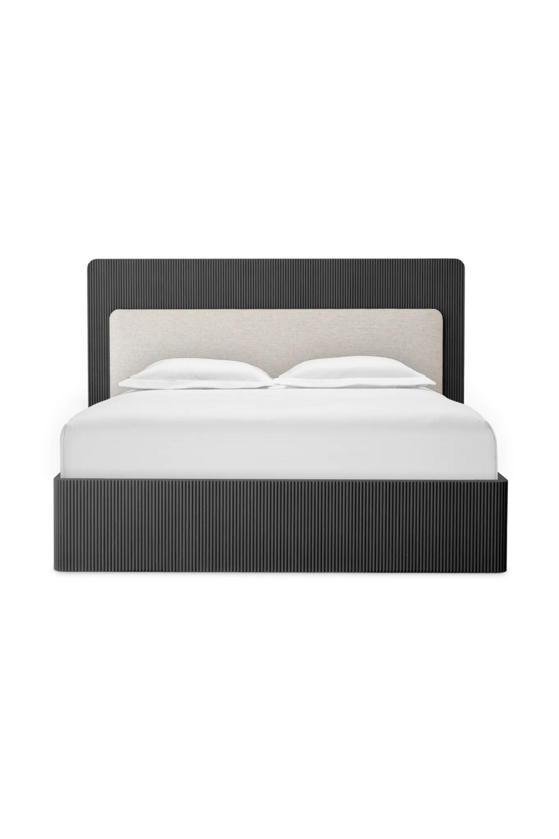 Dark Ribbed Wood Queen Bed | Eichholtz Dimitrios | Oroatrade.com