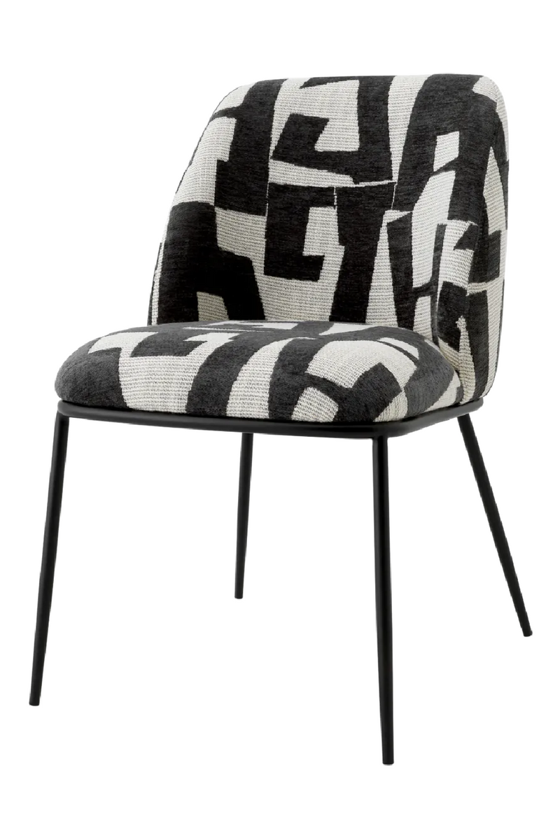 Printed Black Fabric Dining Chair | Eichholtz Caleb | Oroatrade.com