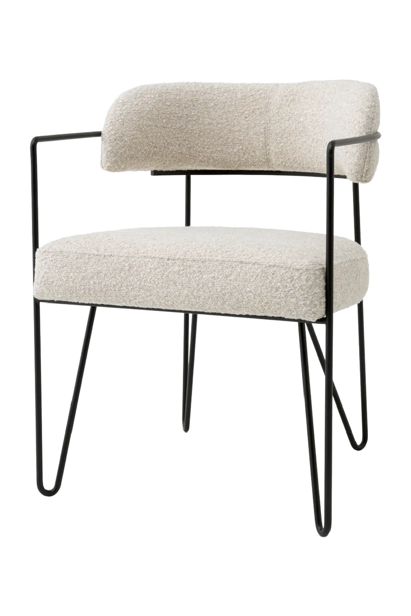Bouclé White Dining Chair | Eichholtz Giuseppe | Oroatrade.com