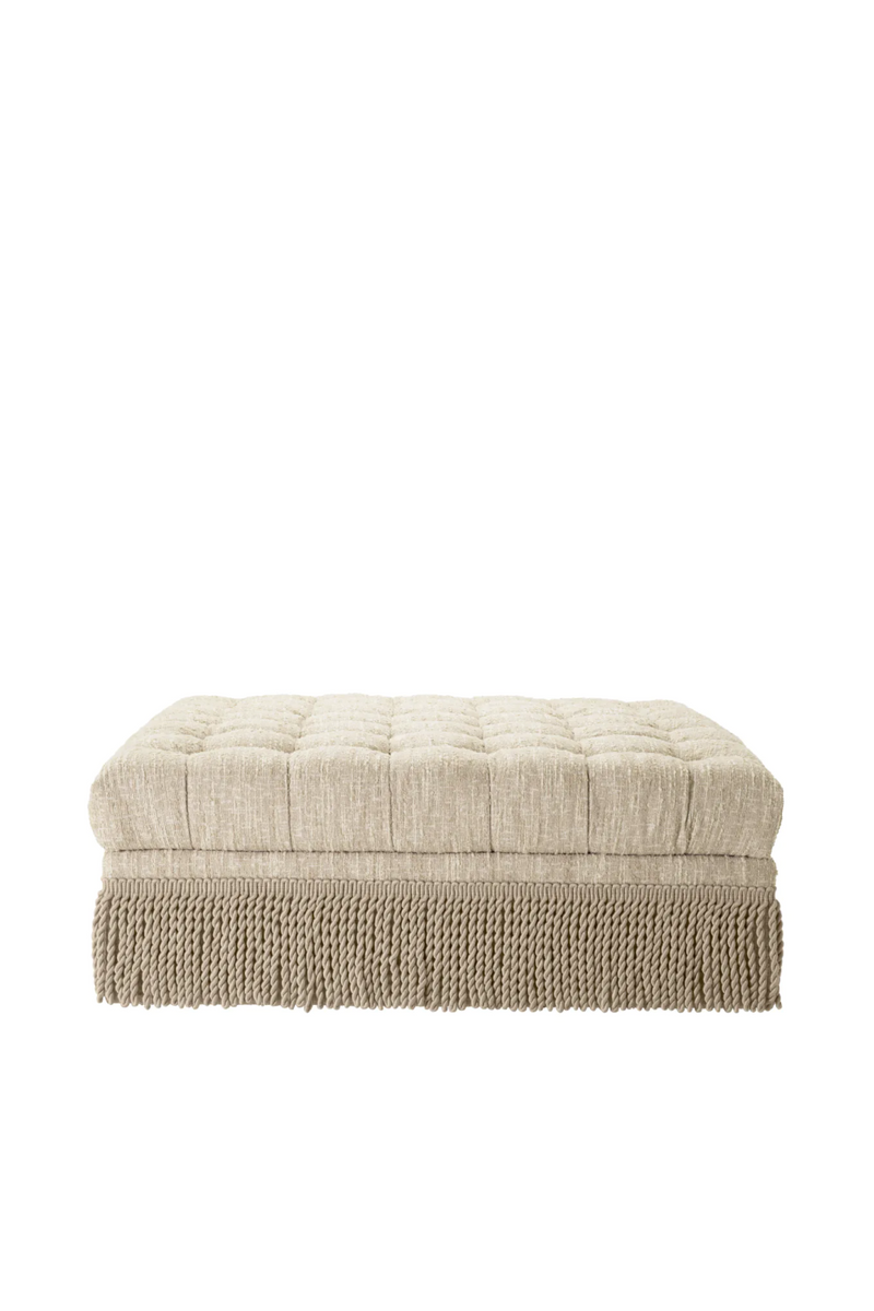 Cream Bouclé Tufted Fringe Ottoman | Eichholtz Dorantes | Oroatrade.com