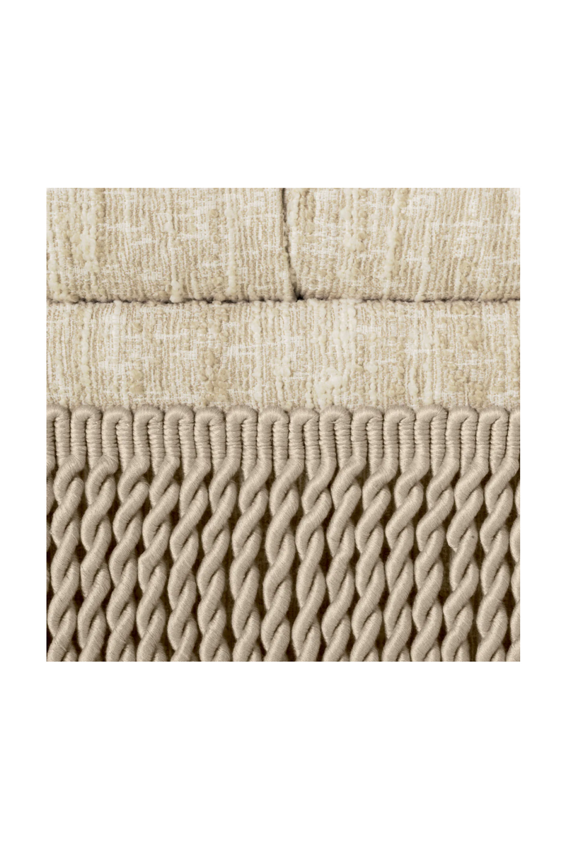 Cream Bouclé Tufted Fringe Ottoman | Eichholtz Dorantes | Oroatrade.com