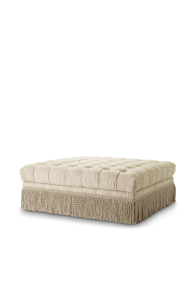 Cream Bouclé Tufted Fringe Ottoman | Eichholtz Dorantes | Oroatrade.com